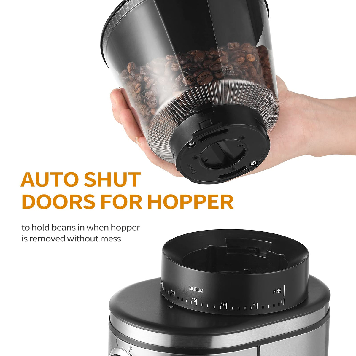 Electric Conical Burr Coffee Grinder with 30 Adjustable Grind Settings B967