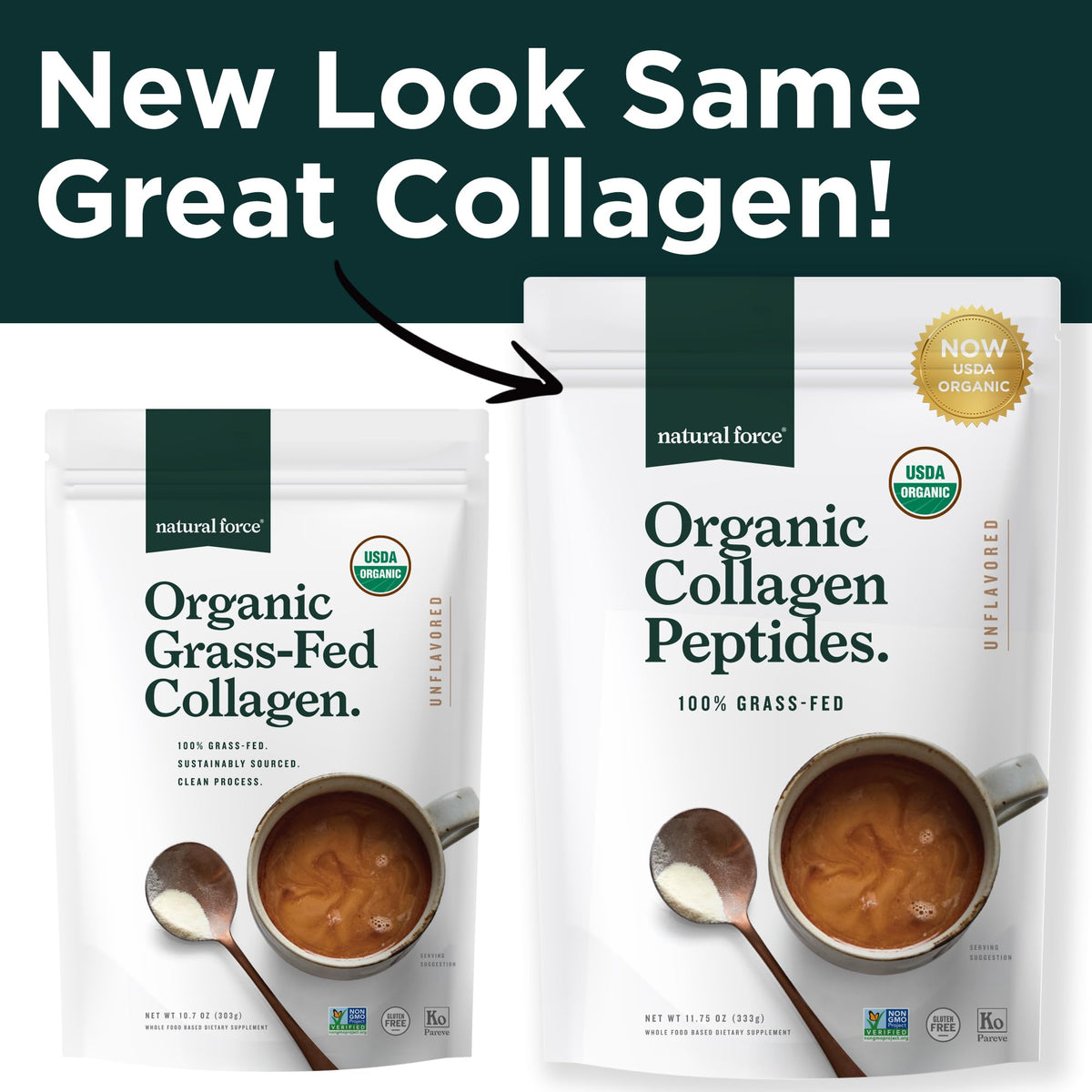Organic Hydrolyzed Collagen Peptides Powder Unflavored 10.7oz P8514