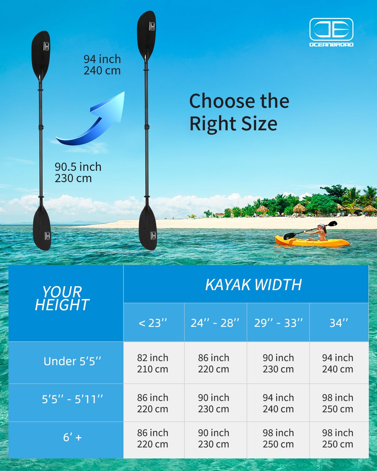 Full Carbon Fiber Adjustable Kayak Paddle T61496