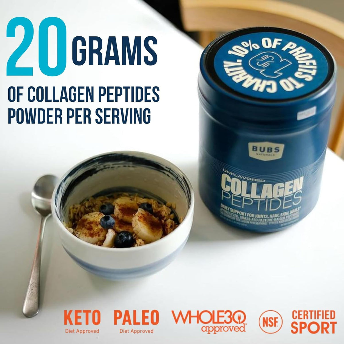 Unflavored Collagen Peptides Powder 10oz S53570