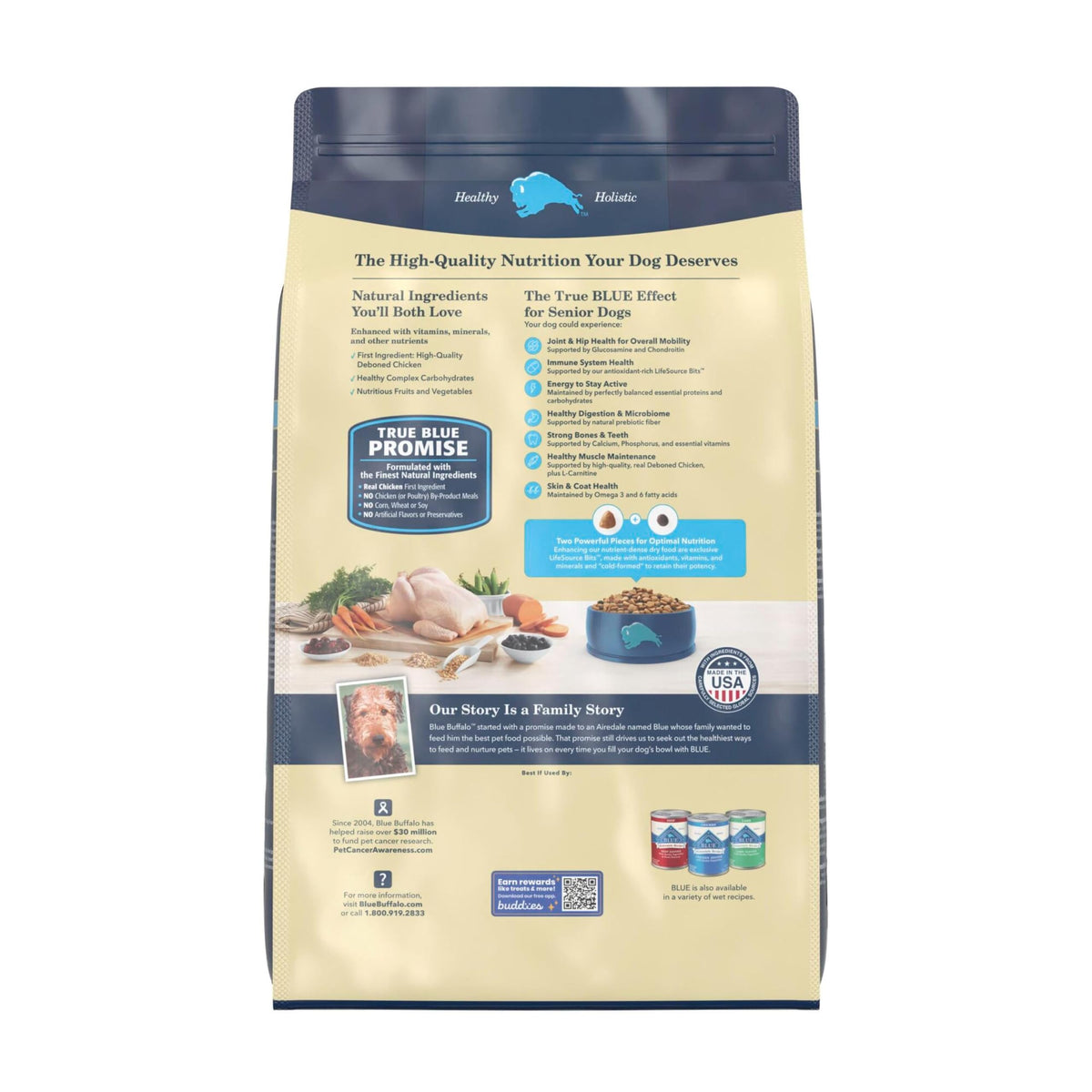 Chicken Senior 7+ Dry Dog Food, 15 lb N789