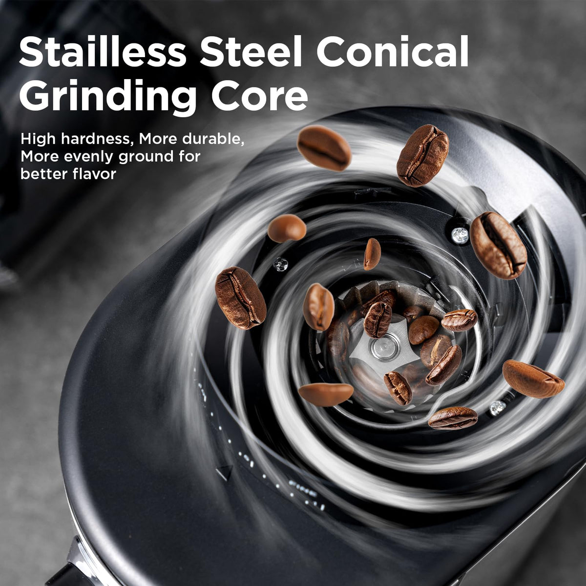 Electric Conical Burr Coffee Grinder with 30 Adjustable Grind Settings B967