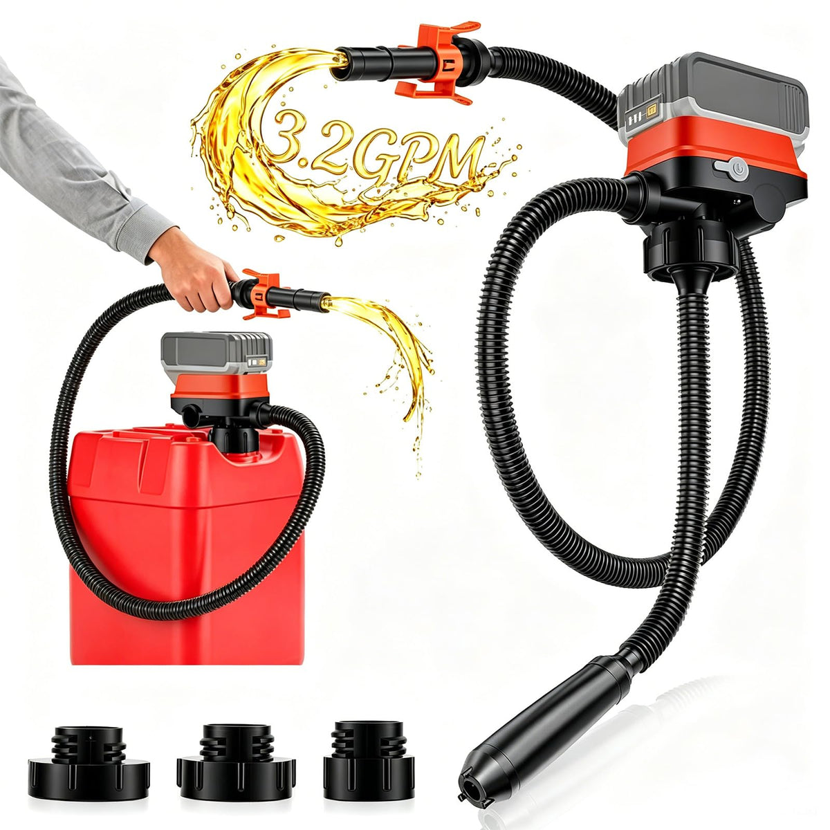 Cordless Fuel Transfer Pump 3.2 GPM with Auto-Stop Y7815