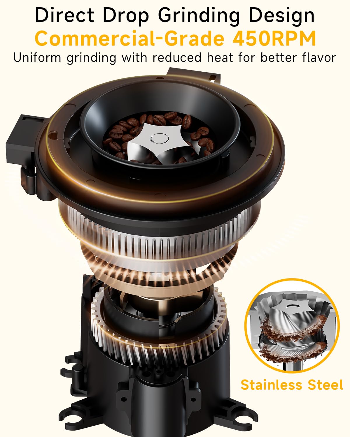 Conical Burr Coffee Grinder, 34 Settings M4200