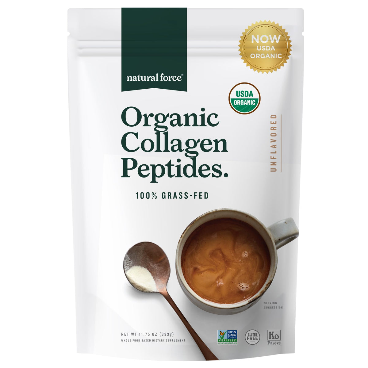 Organic Hydrolyzed Collagen Peptides Powder Unflavored 10.7oz P8514