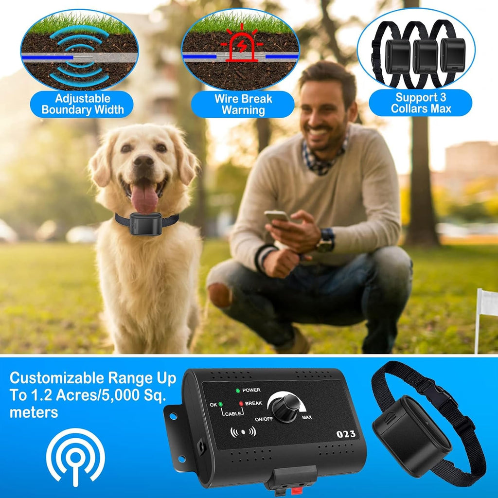 Electronic Dog Fence & Training Collar, 1/2 Acre Waterproof J798957