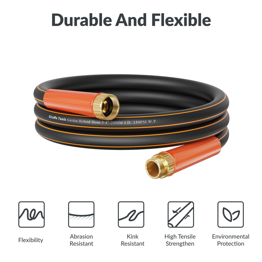 Garden Hose 25ft x 3/4" Heavy Duty Hybrid Lightweight V66606