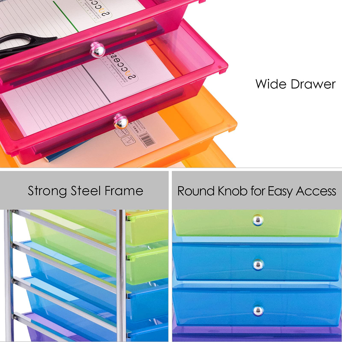 10 Drawer Rolling Storage Cart with Lockable Wheels N19295