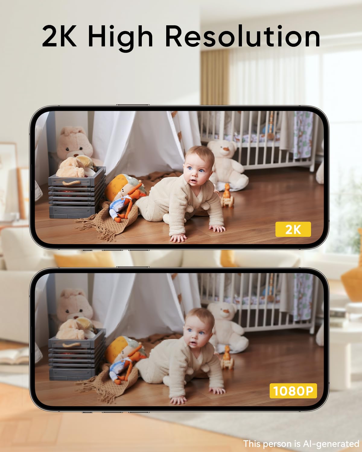 2K Indoor Security Camera 2-Pack with Night Vision S4958
