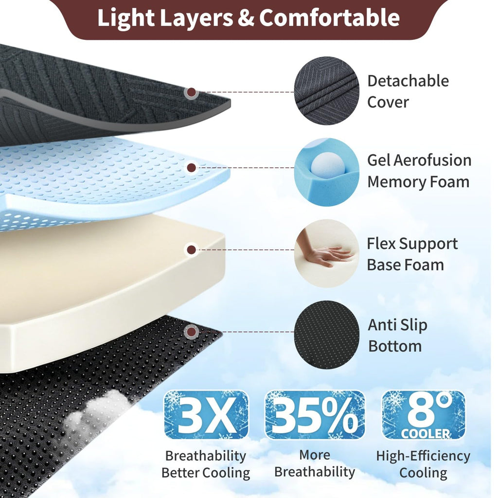 6 Inch Cooling Gel Memory Foam Trifold Mattress with Ice Silk Cover Y16924
