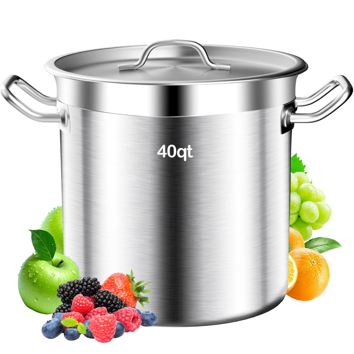 40 Quart Stainless Steel Stock Pot with Lid L956473