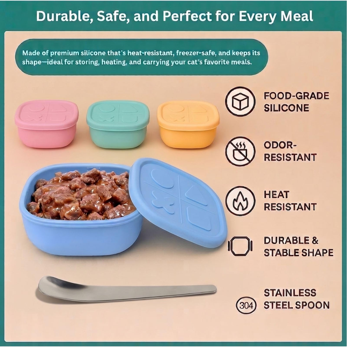 Airtight Pet Wet Food Storage Containers with Lids 4-Pack 12oz G94398