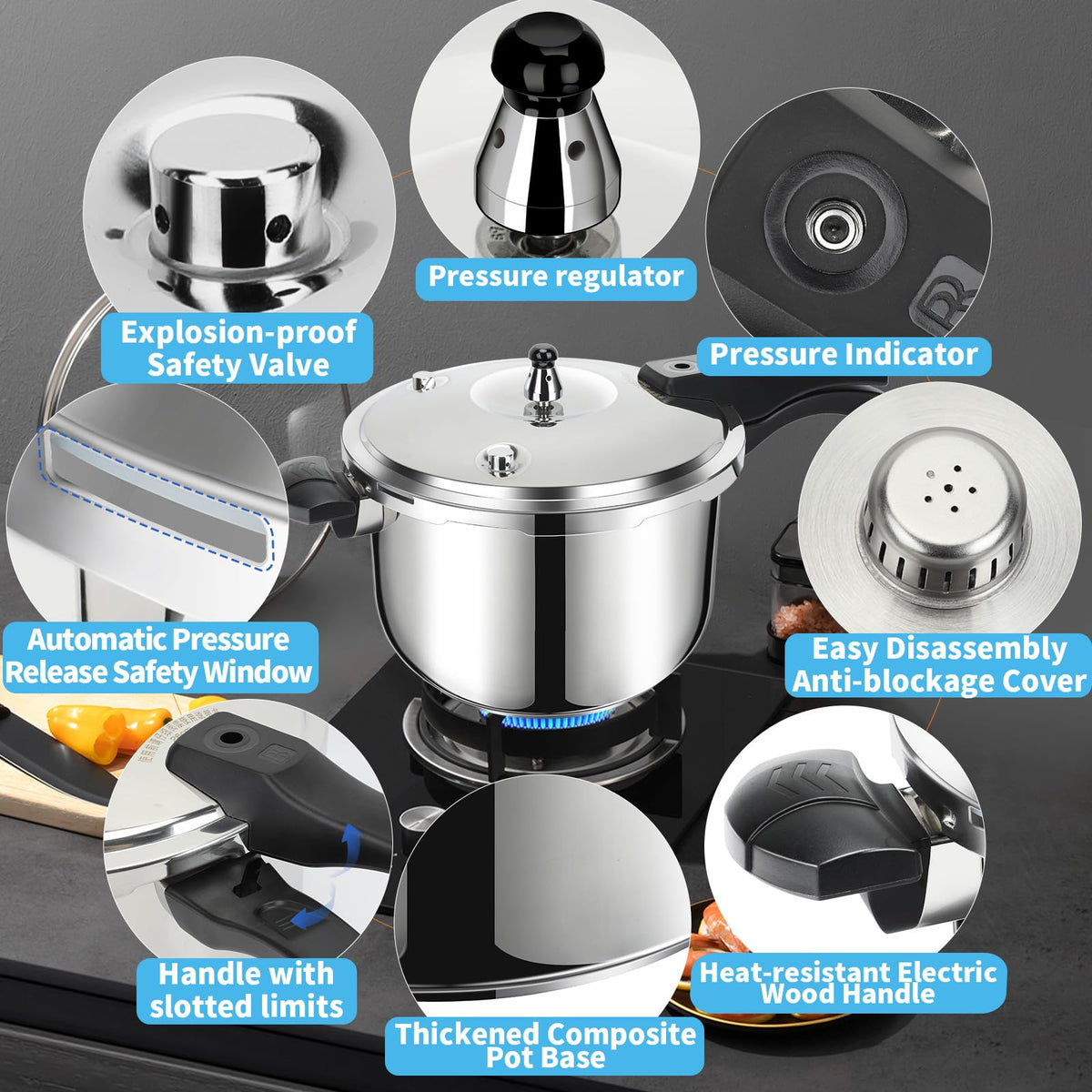 Stainless Steel 3 Quart Pressure Cooker Q6227