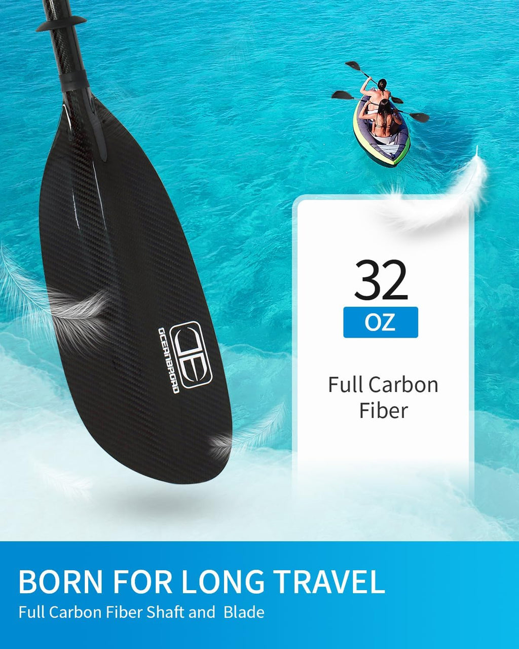 Full Carbon Fiber Adjustable Kayak Paddle T61496