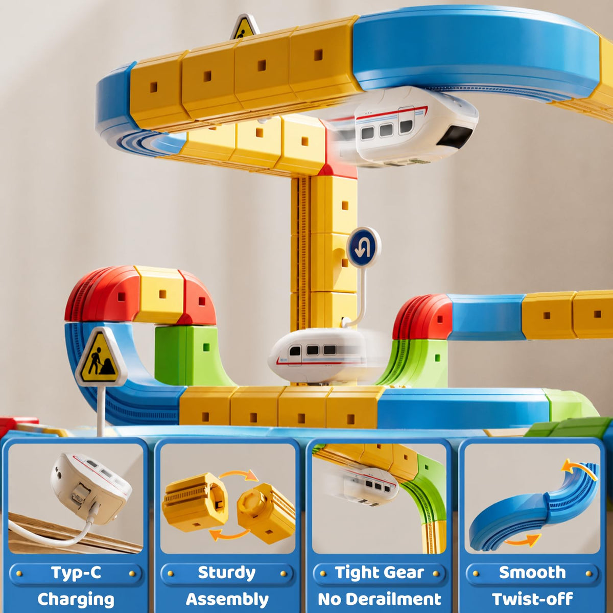 52PCS Electric Train Set 3D Flexible Race Track Toy H4894