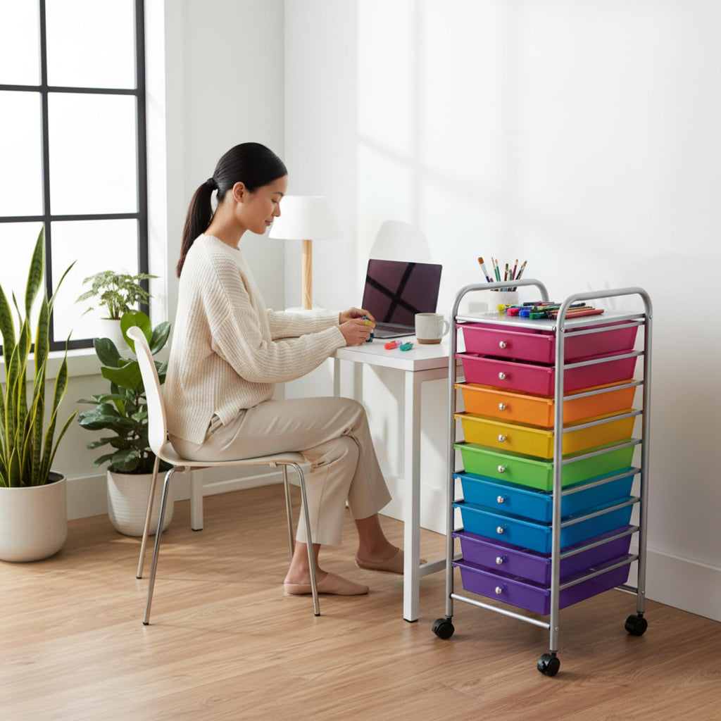 10 Drawer Rolling Storage Cart G3295