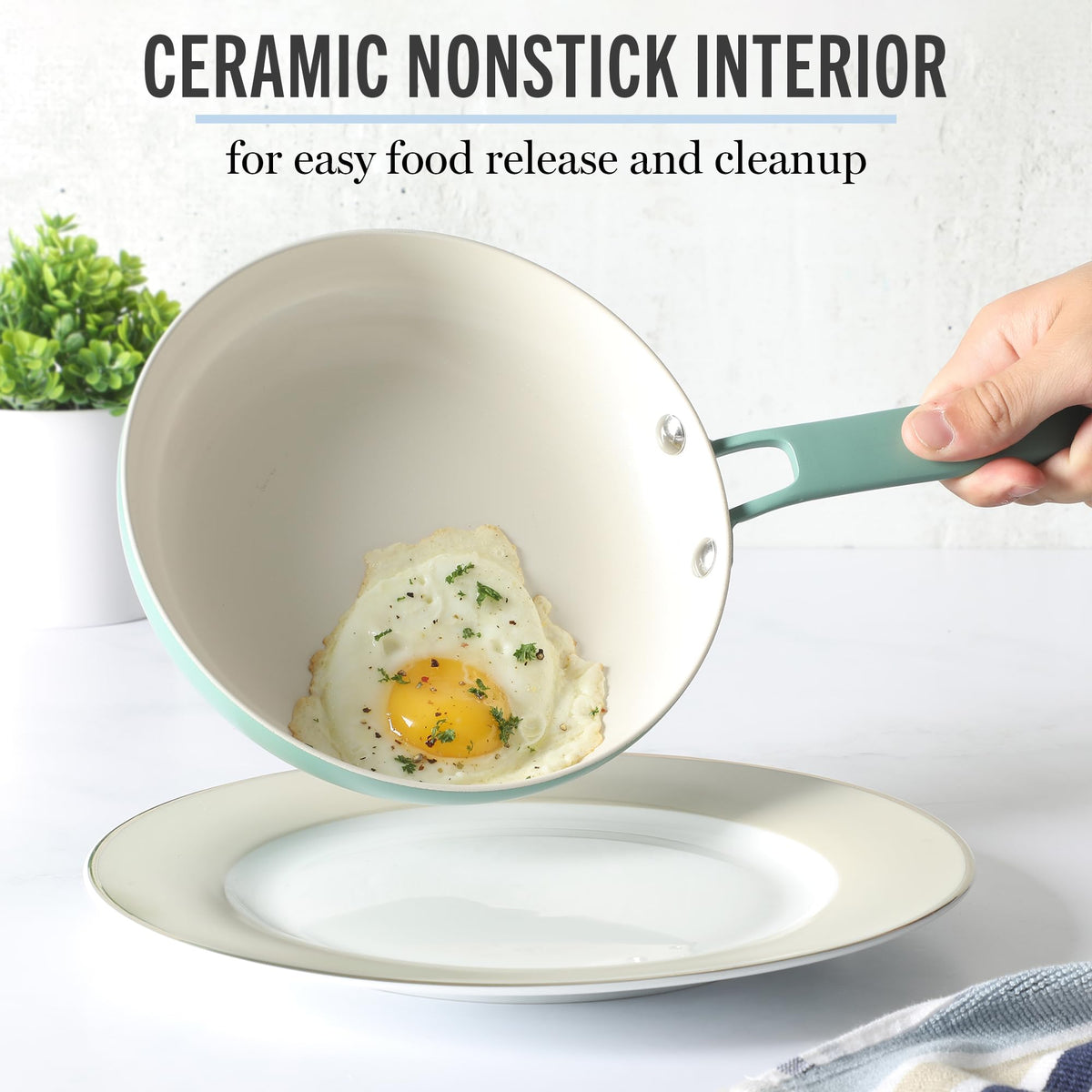 12 Piece Nonstick Ceramic Aluminum Cookware Set Teal A752
