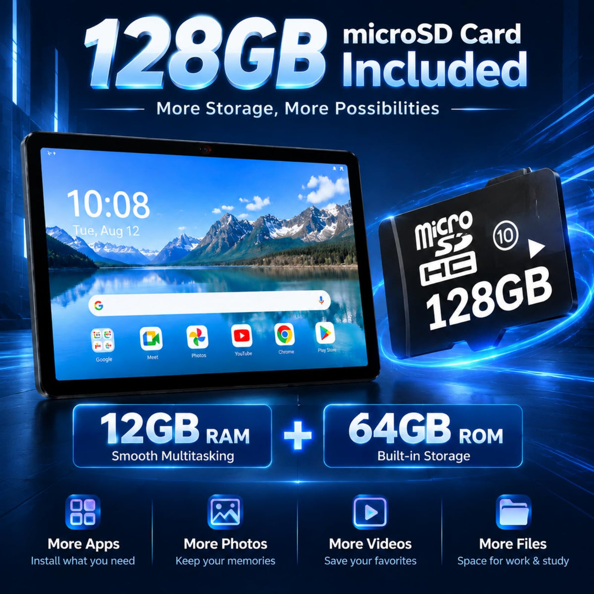 Android 15 Tablet 10.1 in 12GB RAM 64GB ROM L108219