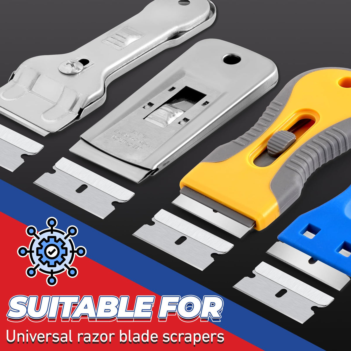Single Edge Razor Blades, 100 Blades, High Carbon Steel X10621