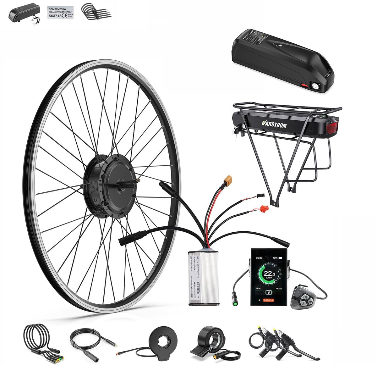 48V 500W Front Wheel Hub Motor Ebike Conversion Kit with Battery E692134