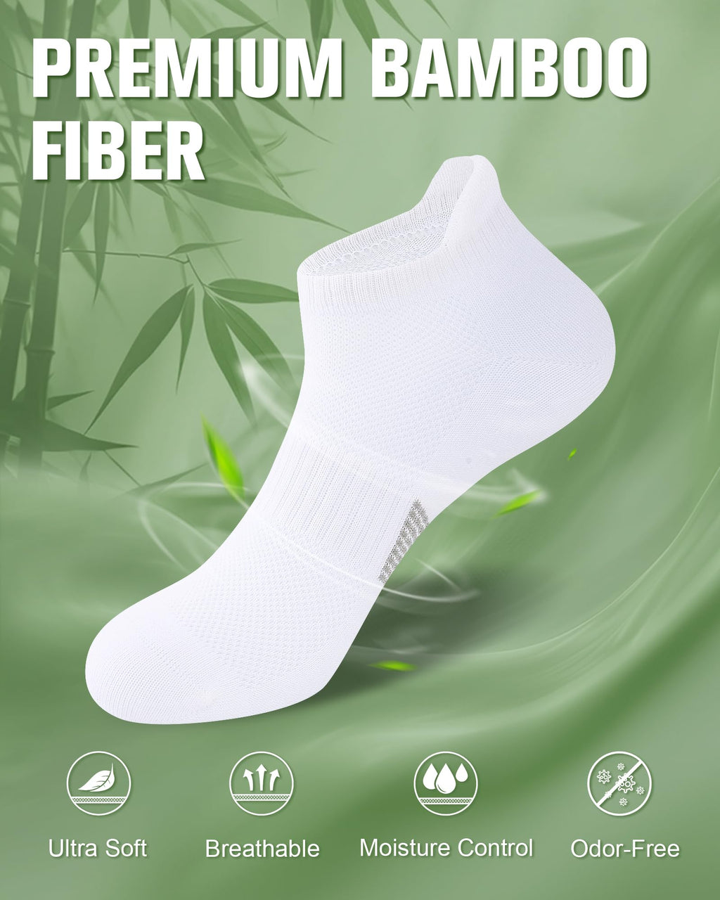 Women's Bamboo Viscose Ankle Socks, 6 Pairs N98980