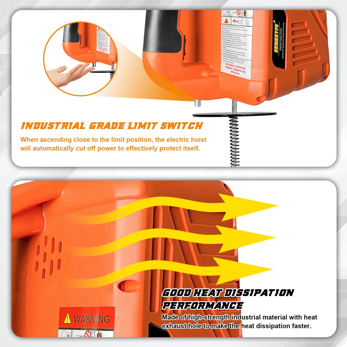 Electric Portable Hoist Winch 1500LBS 110V 25 FT with Lifting Strap L627