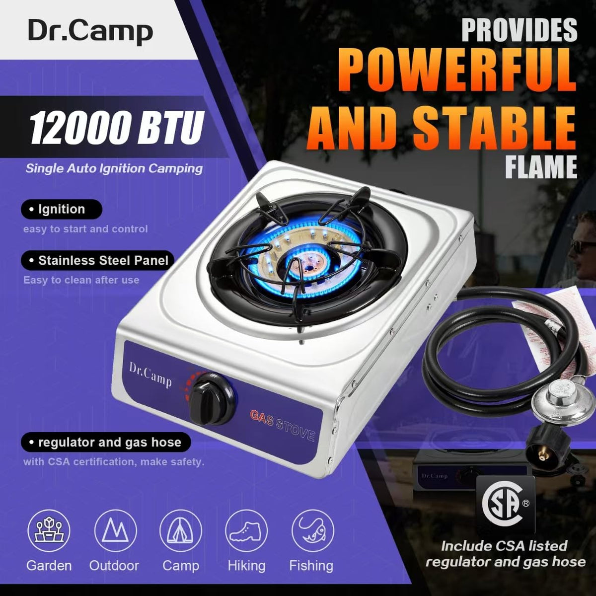12000 BTU Single Propane Stove Cooker K79844