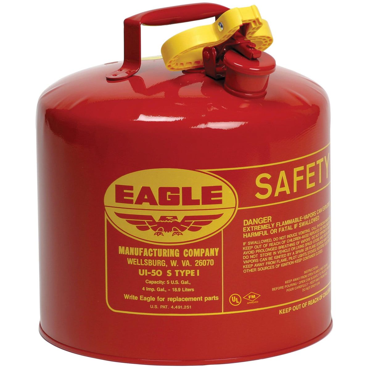 5 Gallon Type I Red Safety Gas Can R96677
