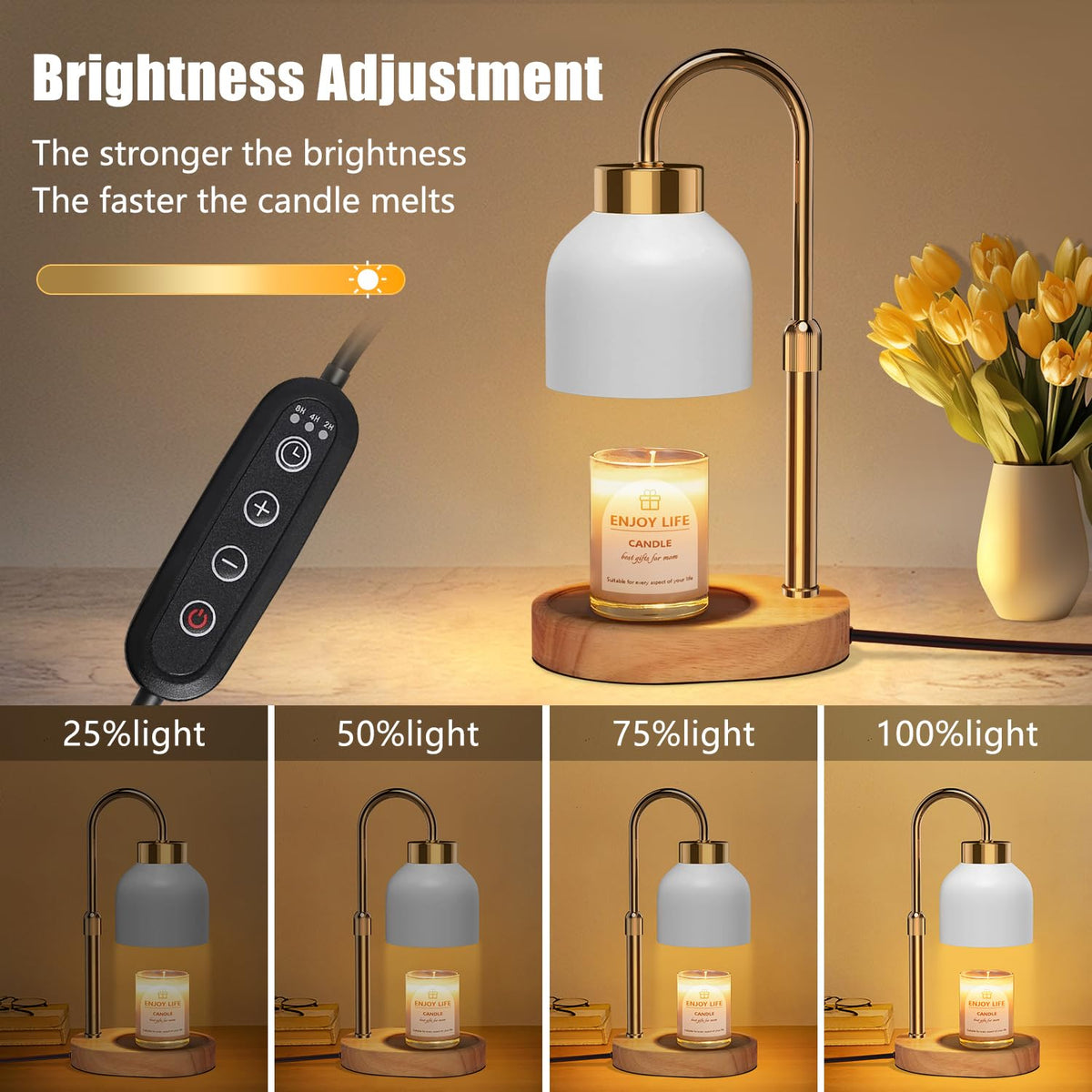 Candle Warmer Lamp with Dimmer Adjustable Height S11261