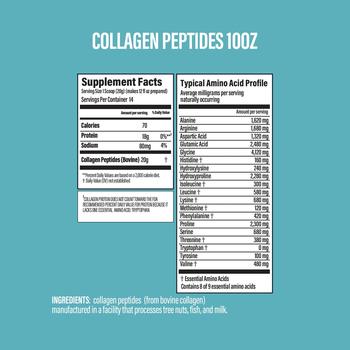 Unflavored Collagen Peptides Powder 10oz S53570