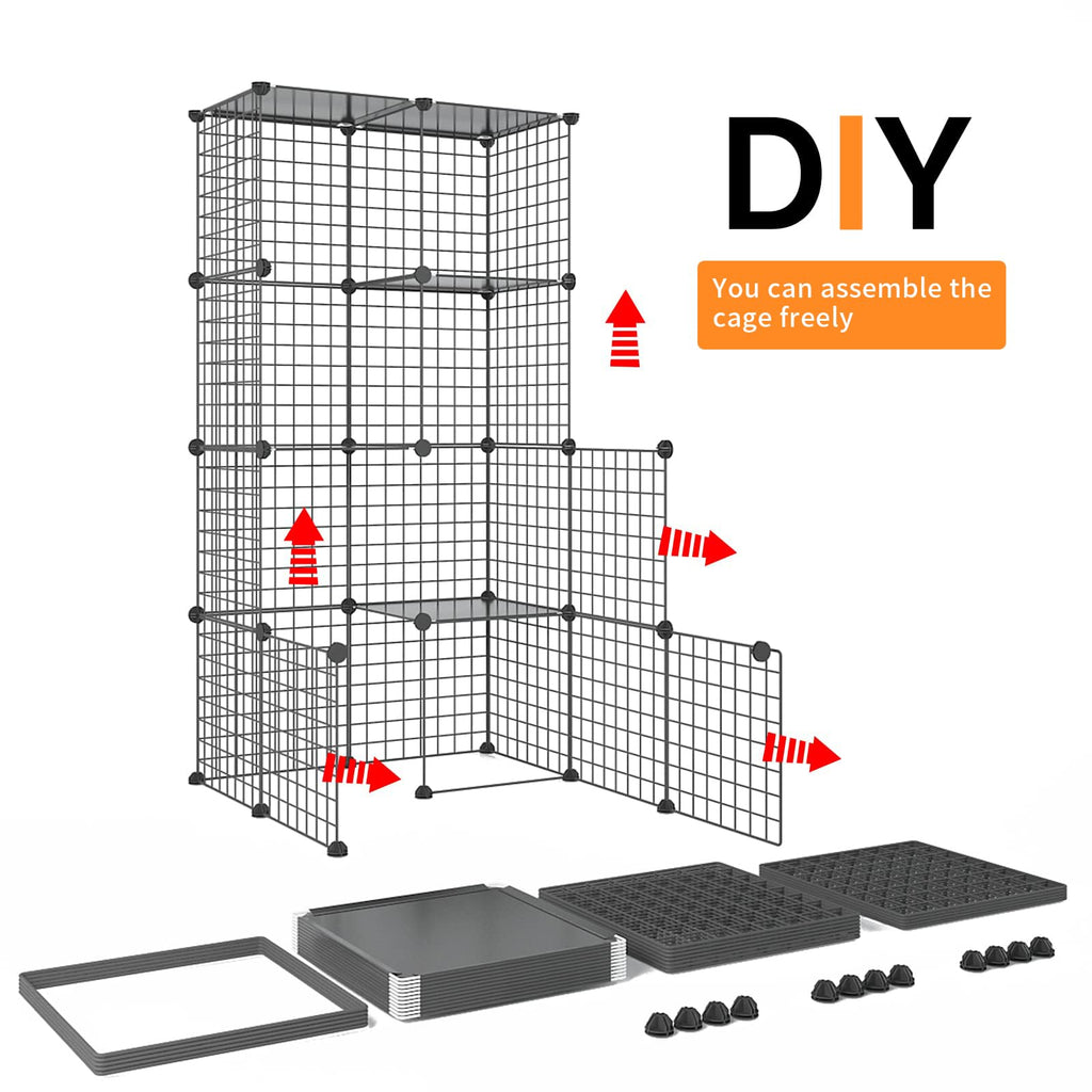 Extra Large 4-Tier Metal Cat Cage with Platforms U835