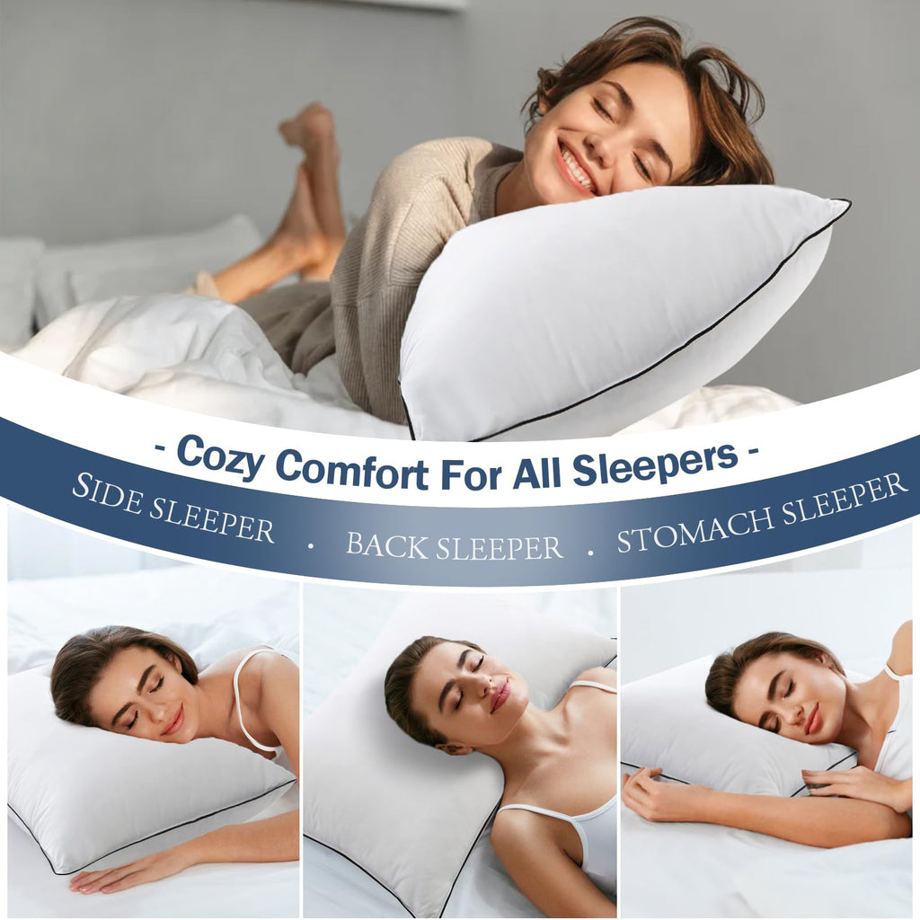 King Size Goose Feather Down Pillows Set of 2 K84287
