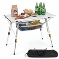 Camping Table Portable Foldable with Adjustable Legs & Storage Layer T90740