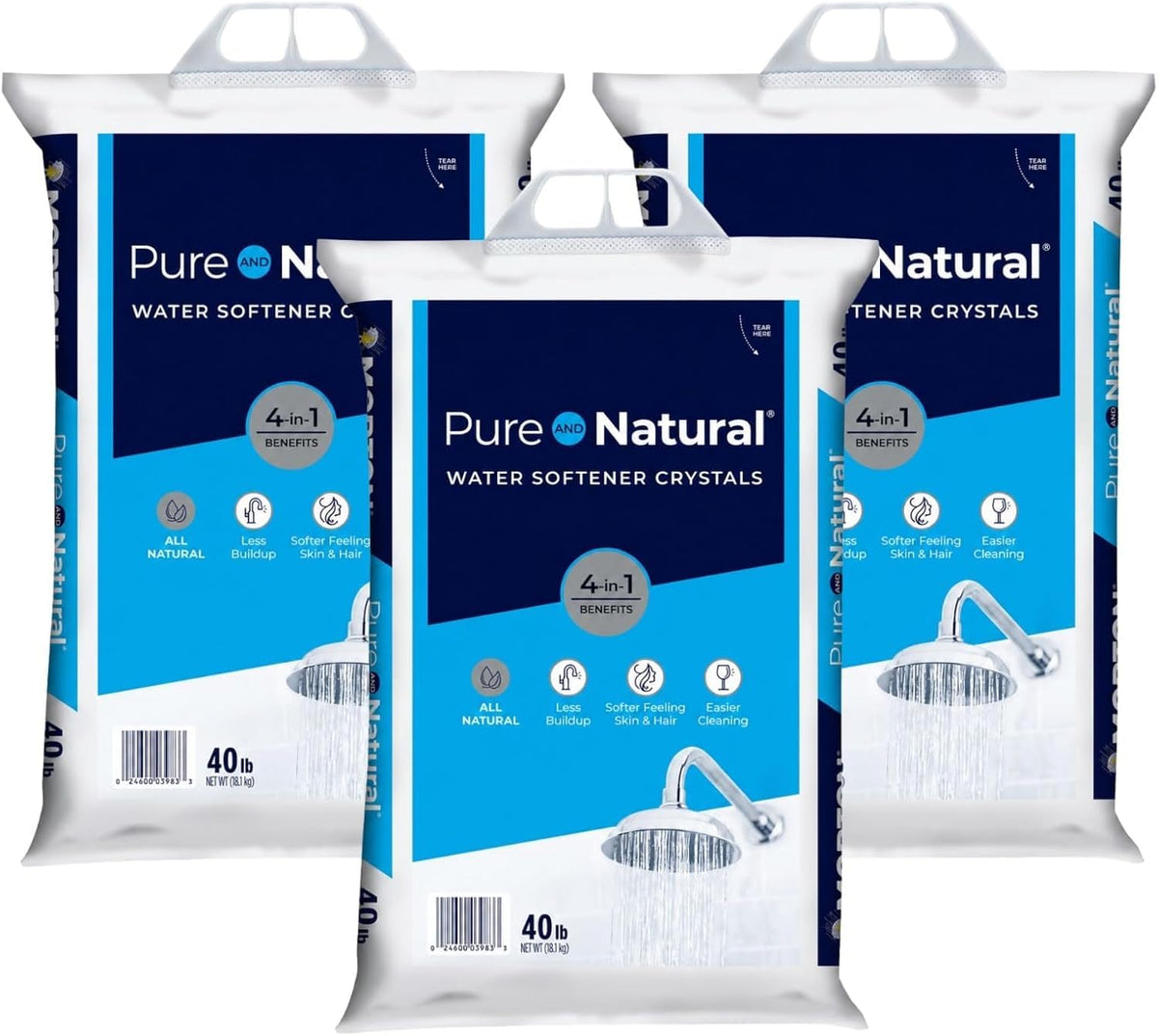 Natural Water Softener Salt Crystals 40 lb Bag 3 Pack H248433