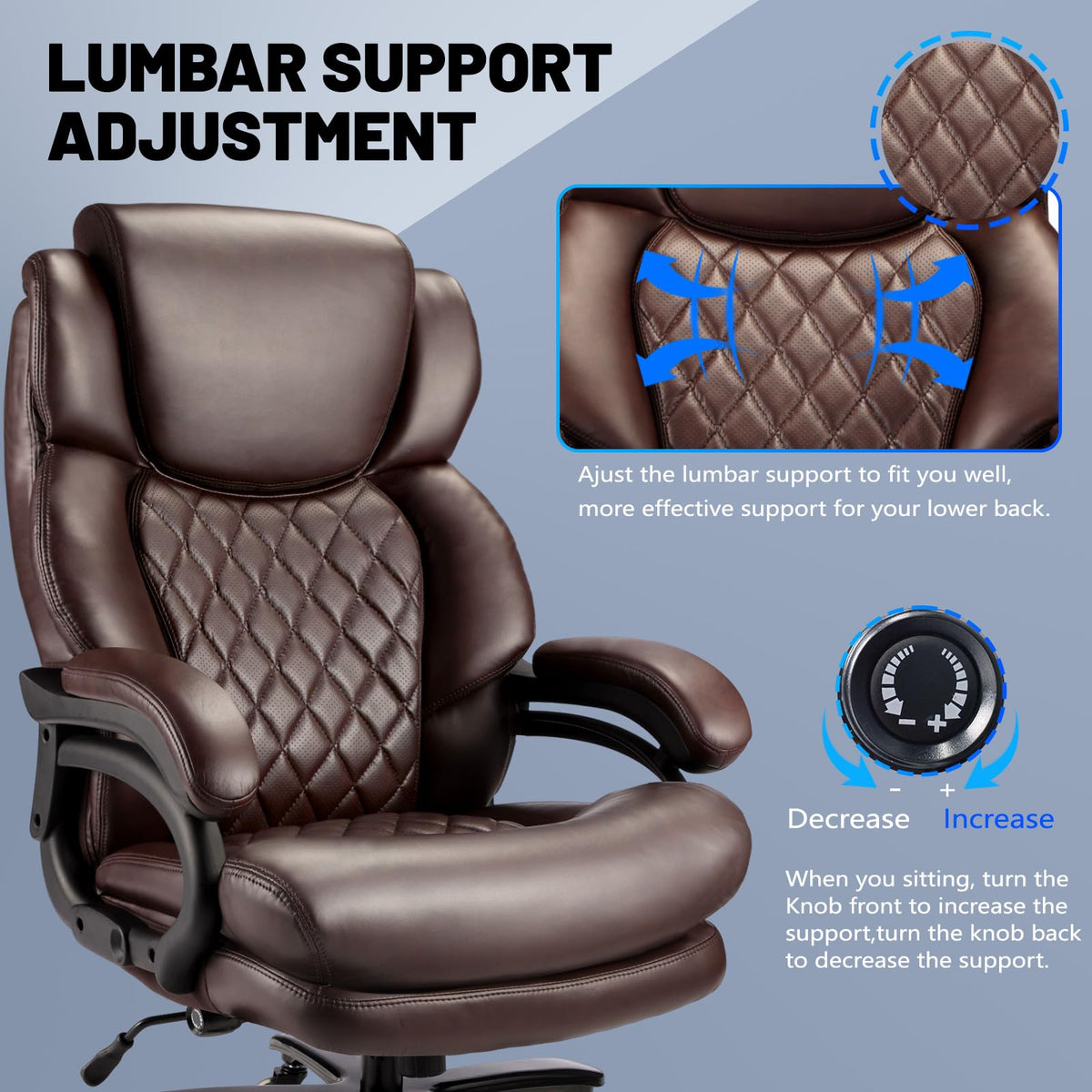 Big and Tall Office Chair with Adjustable Headrest W429372