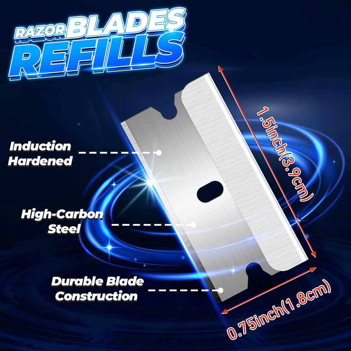 Single Edge Razor Blades, 100 Blades, High Carbon Steel X10621