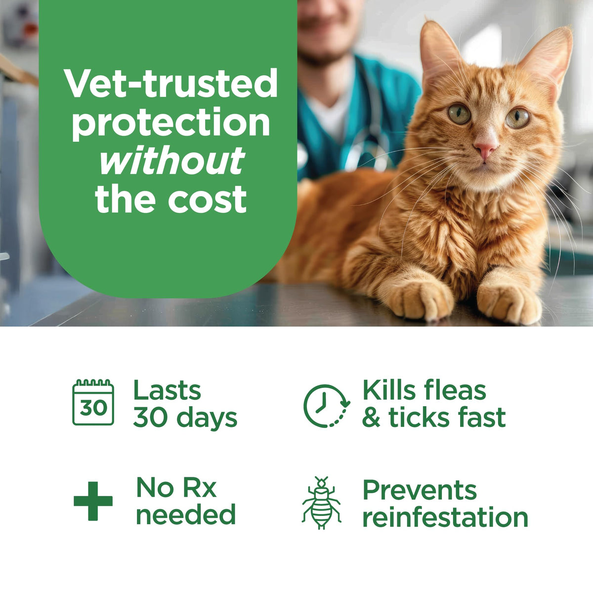 Flea and Tick Topical for Cats 3 Dose T36075