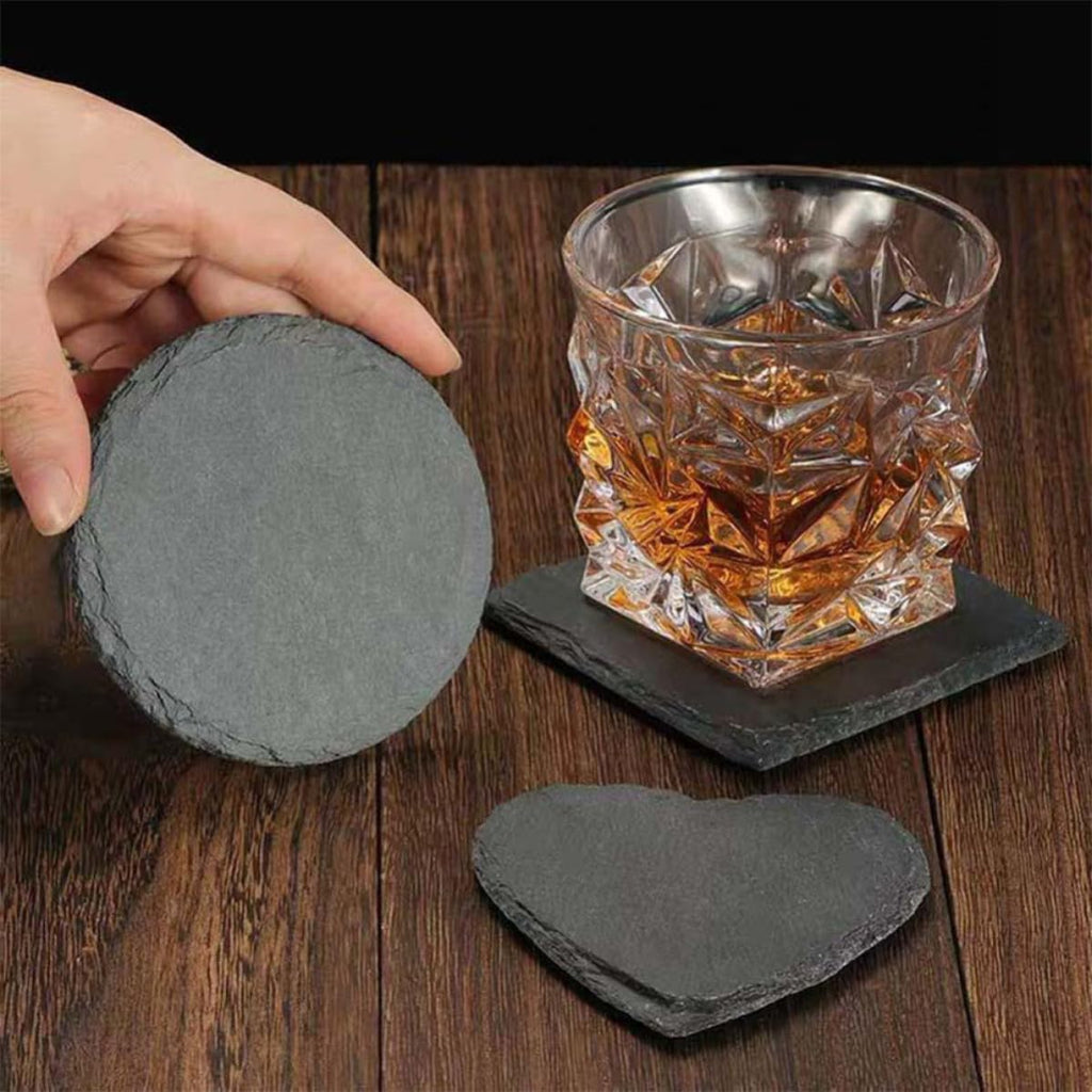 Black Natural Stone Square Coasters X43920