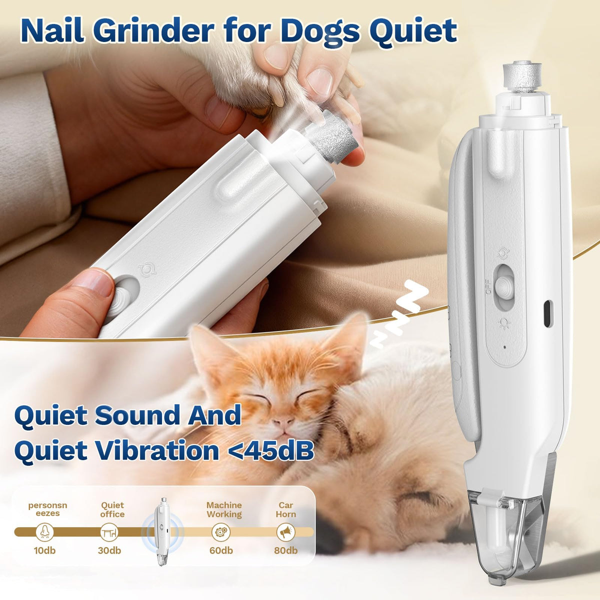 2-in-1 Dog Nail Clippers & Grinder with LED Light H103