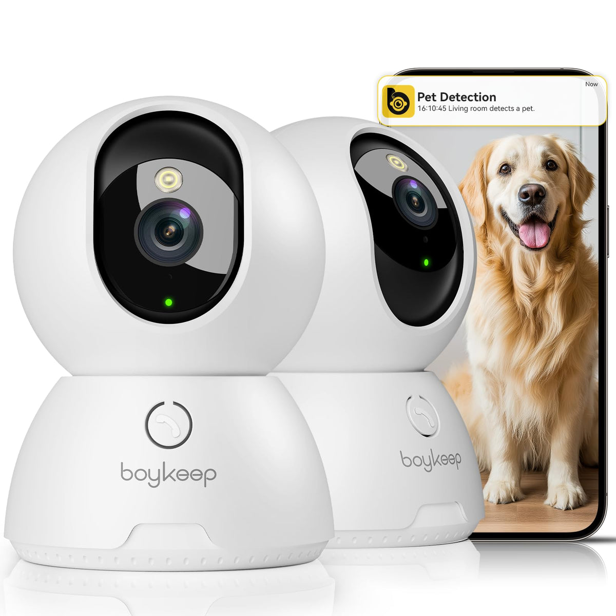2K Indoor Security Camera 2-Pack with Night Vision S4958
