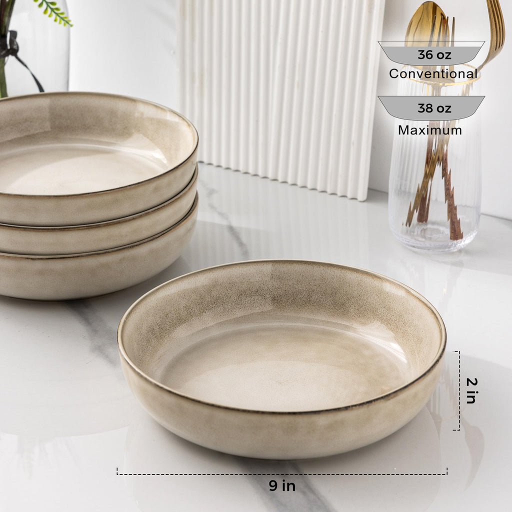 8.75'' 38oz Ceramic Pasta Bowls Set of 4 Q683640