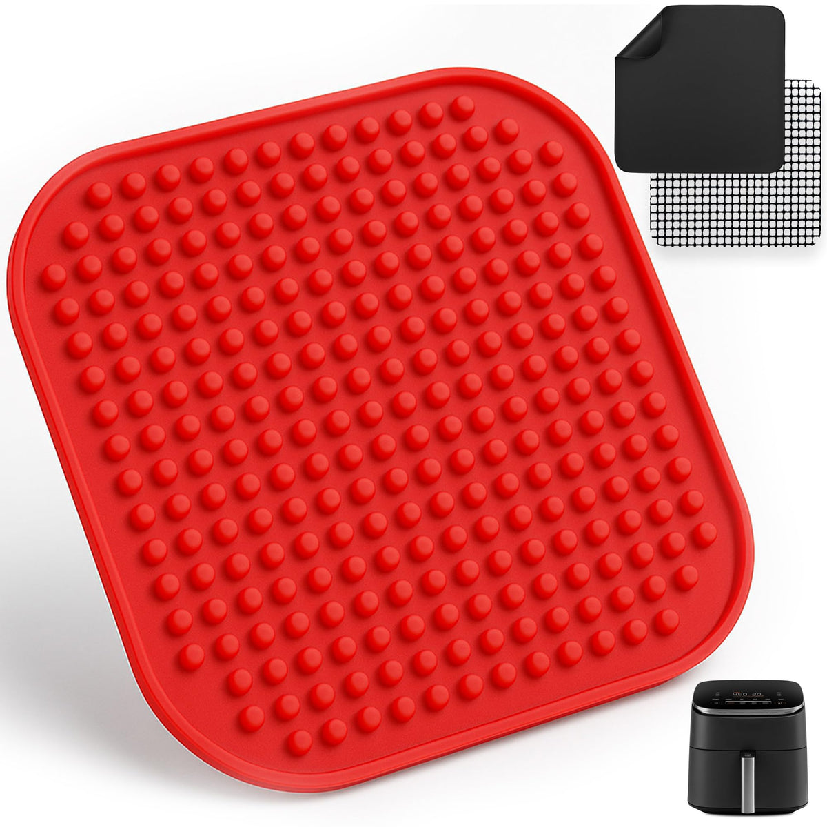 Reusable Silicone & Fiberglass Air Fryer Liners T139909