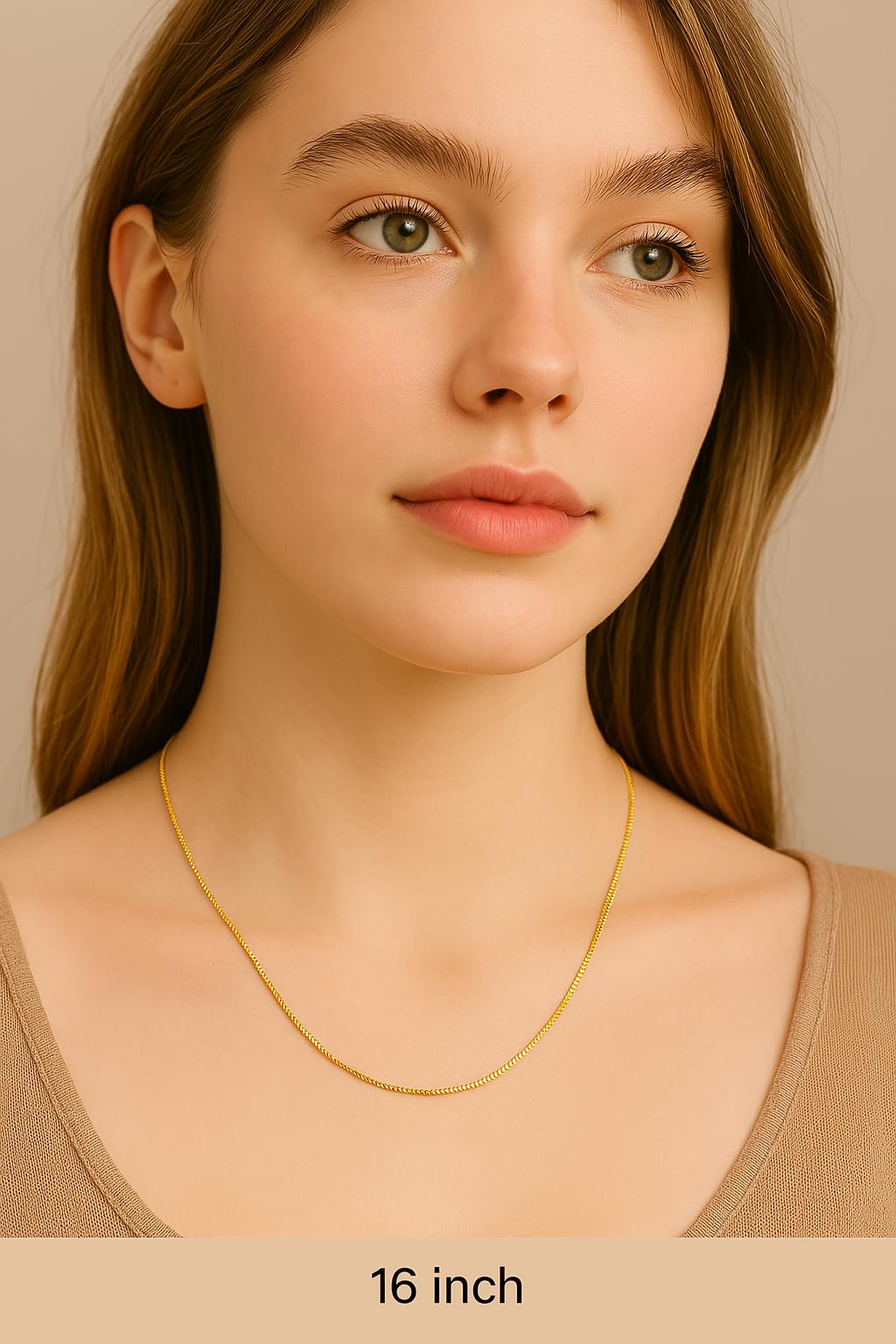 14k Gold Box Chain Necklace with Lobster Claw Clasp G4865