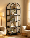 Black 5 Tier Arched Bookshelf A51599