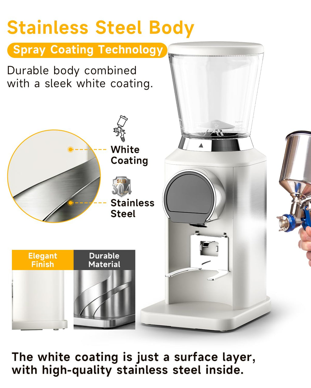 Conical Burr Coffee Grinder, 34 Settings M4200