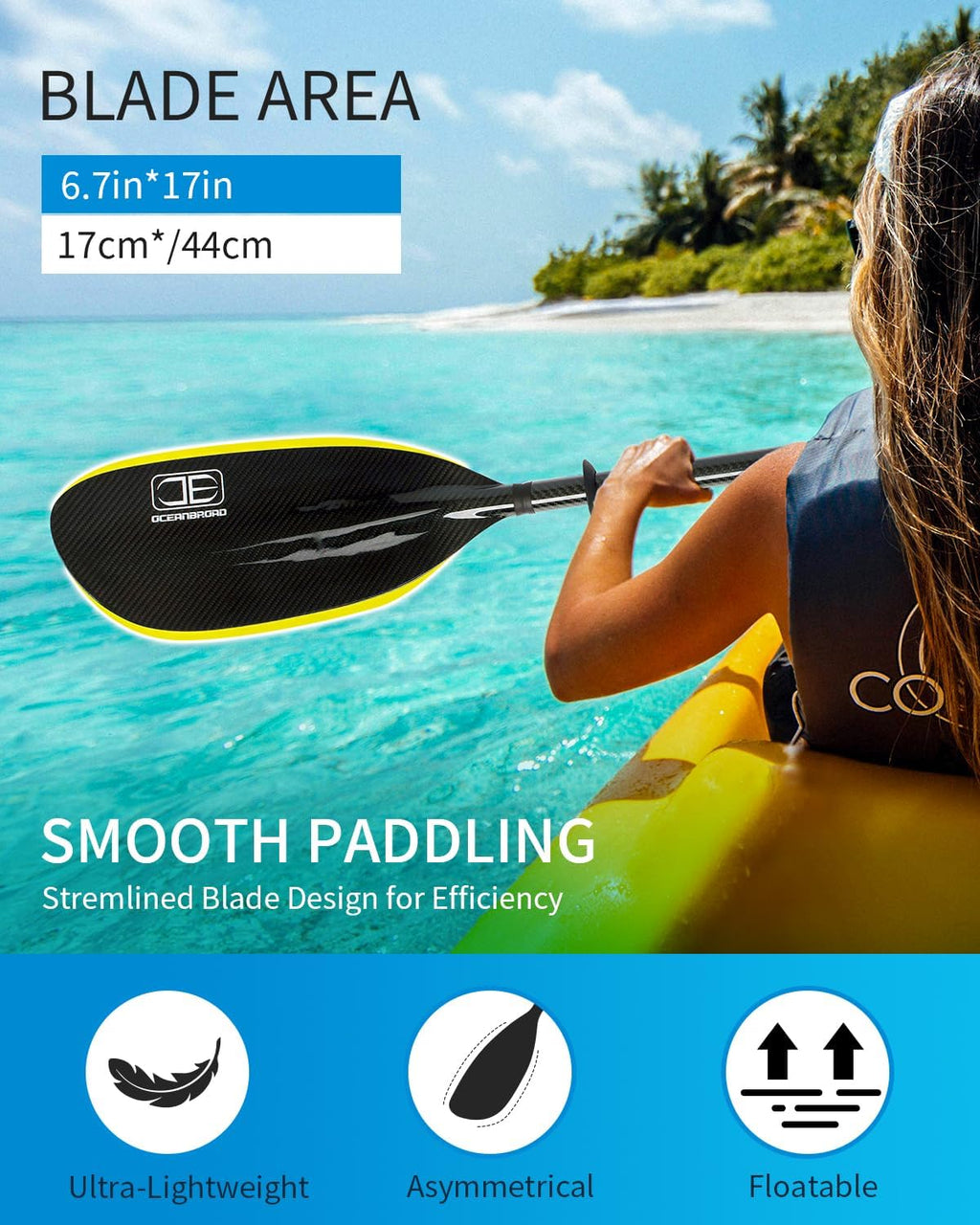 Full Carbon Fiber Adjustable Kayak Paddle T61496