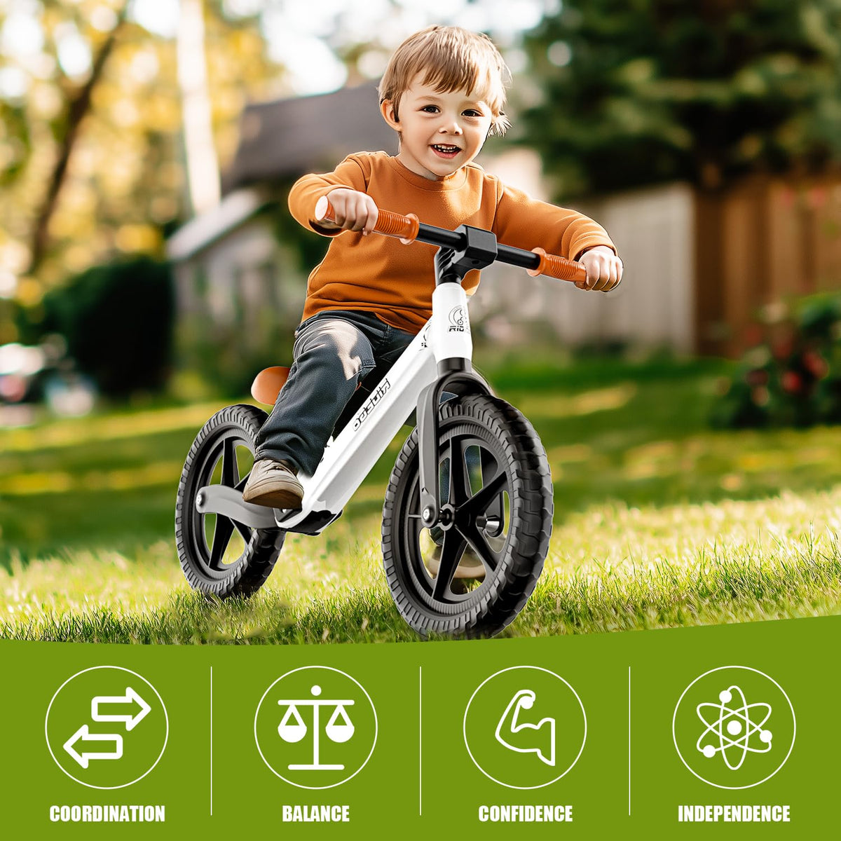 12 Inch Lightweight Kids Balance Bike with Adjustable Seat P5422
