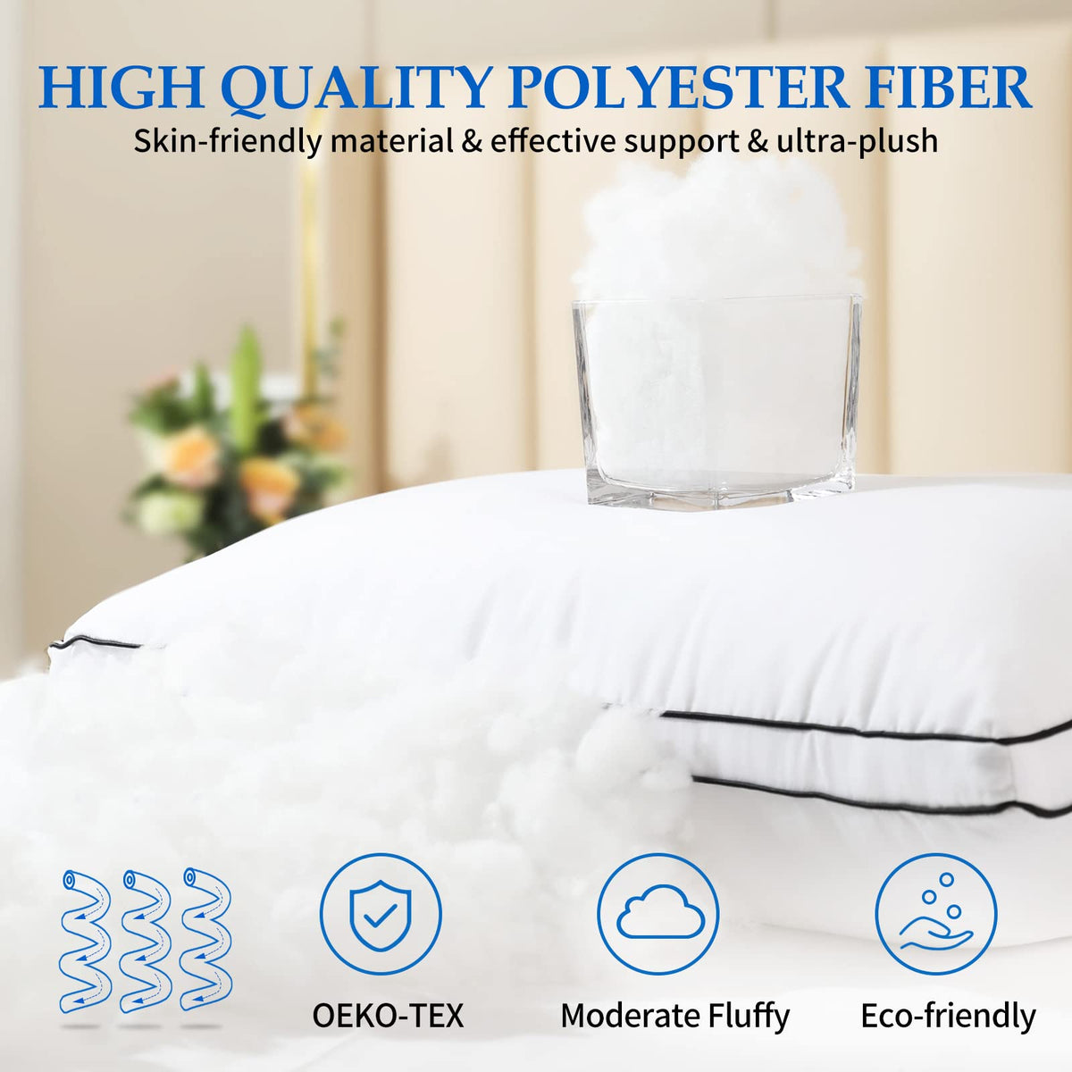 King Size Set of 2 Bed Pillows Q532