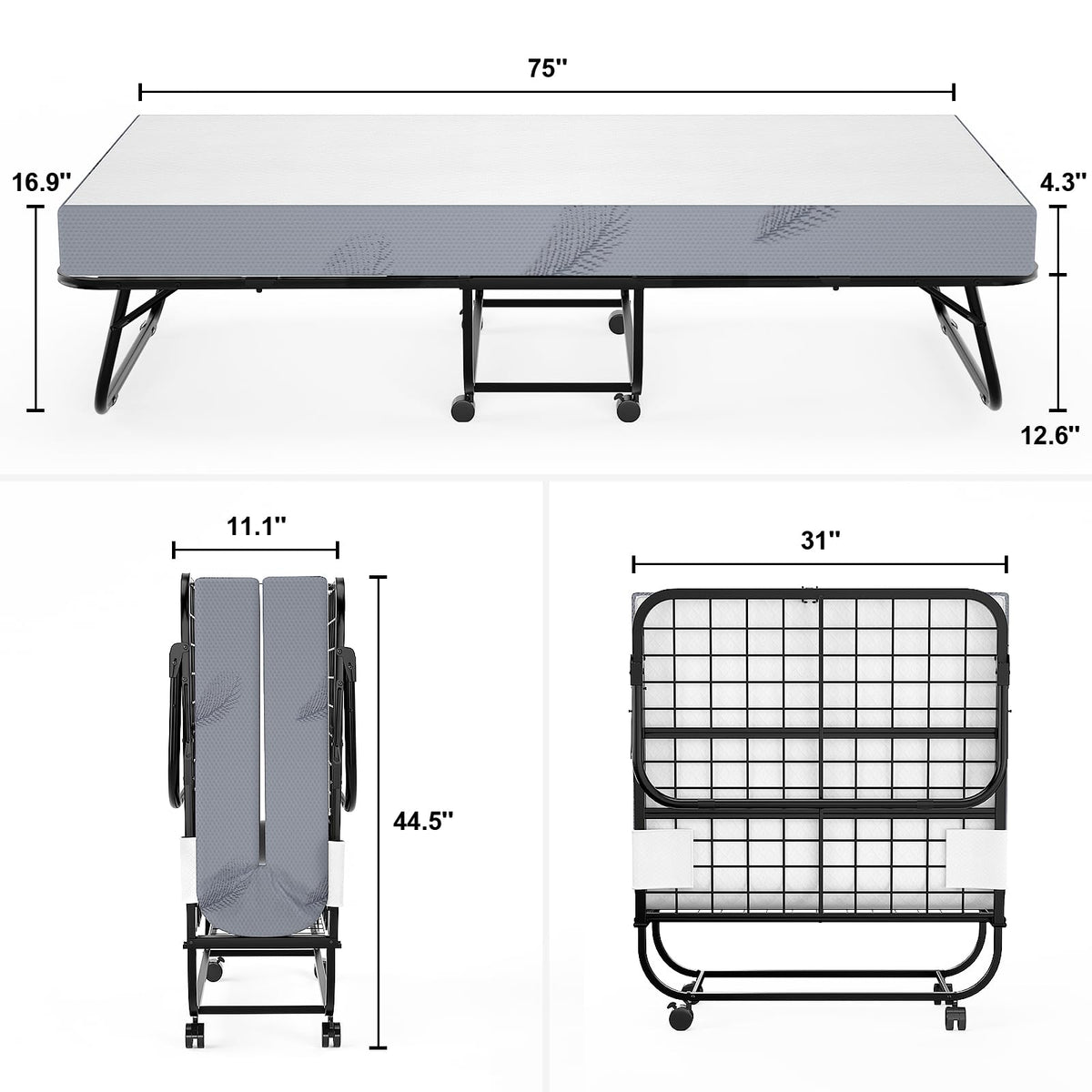 Folding Bed with Mattress O8851