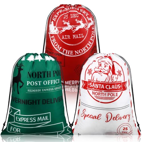 8 Pcs Christmas Drawstring Gift Bags M664651